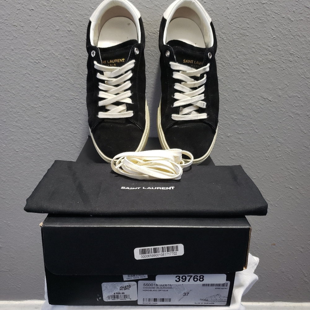 Saint Laurent Court Classic Suade Sneakers - Picture 2 of 7